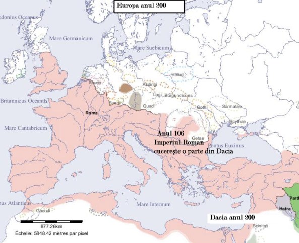 Harta Europei în anul 200